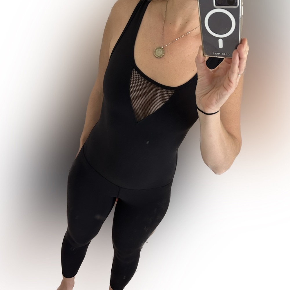 Splits59 workout bodysuit catsuit mesh open back